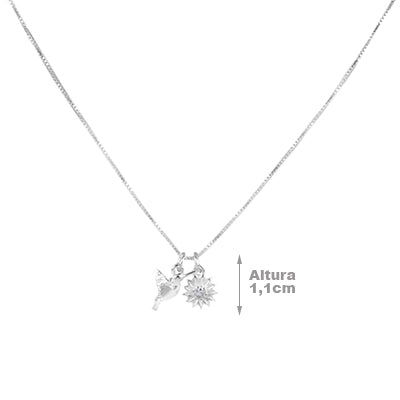 Gargantilha de Prata com Beija-Flor - 65394