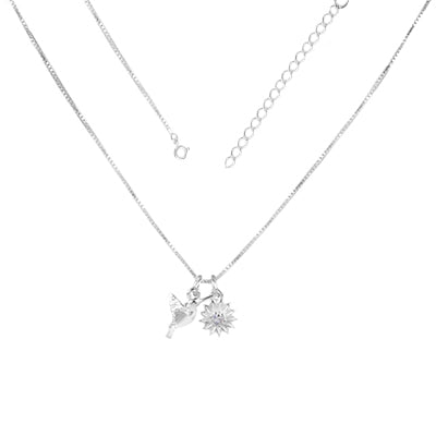 Gargantilha de Prata com Beija-Flor - 65394