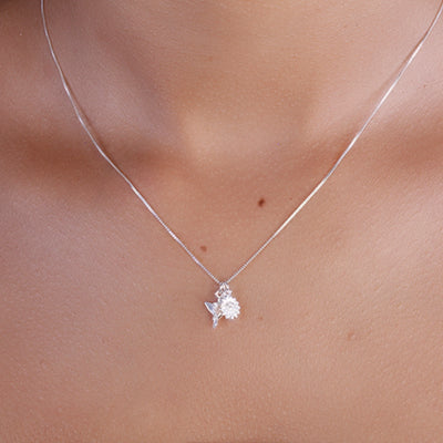 Gargantilha de Prata com Beija-Flor - 65394