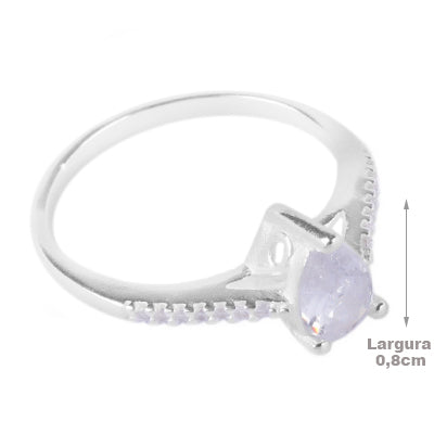 Anel de Prata com Zircônia - 65409