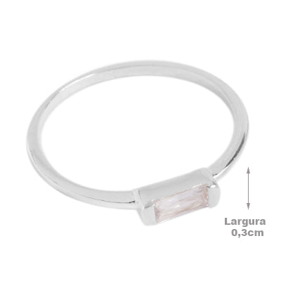Anel de Prata com Zircônia - 65410