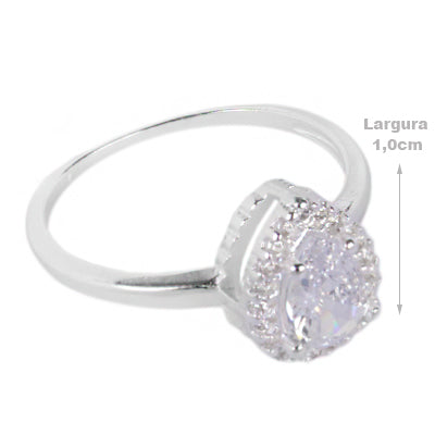 Anel de Prata com Zircônia - 65412