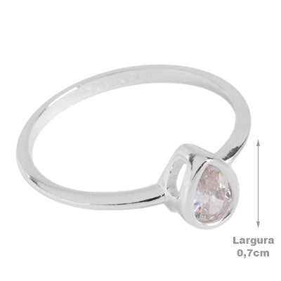 Anel de Prata com Zircônia - 65414