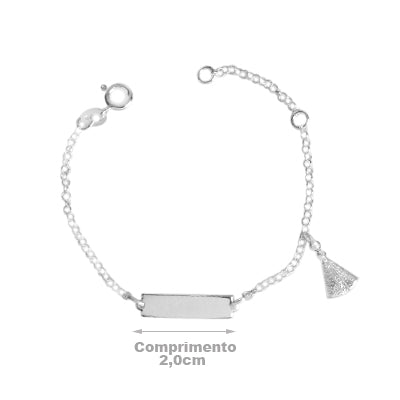 Pulseira de Prata Infantil com Placa - 65471