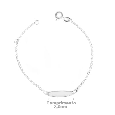 Pulseira de Prata Infantil com Placa - 65473