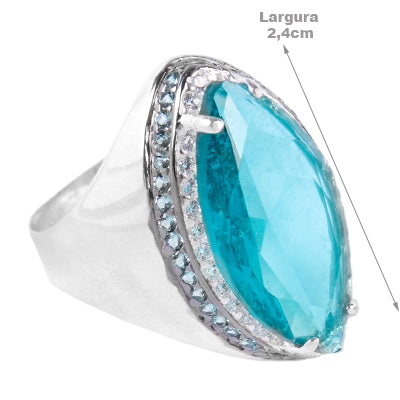 Anel de Prata com Zircônia - 65486