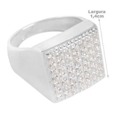 Anel de Prata com Zircônia - 65487