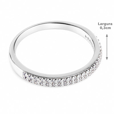Anel de Prata Aparador com Zircônias -65494