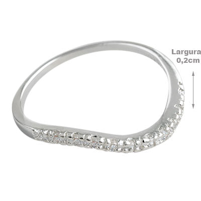 Anel de Prata com Zircônias - 65495