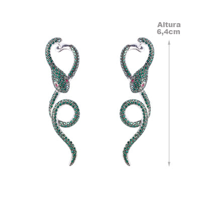 Brinco de Serpente/Cobra com Zircônia - 65501