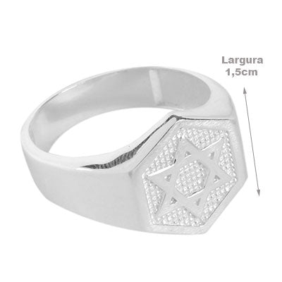 Anel de Prata Estrela de Davi - 65537