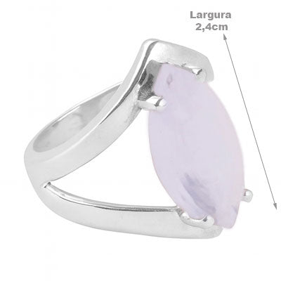 Anel de Prata com Quartzo Rosa - 65578