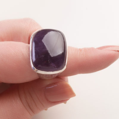 Anel de Prata com Ametista - 65581
