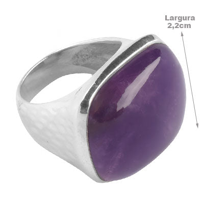 Anel de Prata com Ametista - 65581