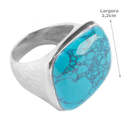 Anel de Prata com Turquesa - 65582