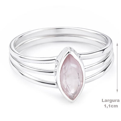 Anel de Prata com Quartzo Rosa - 65584