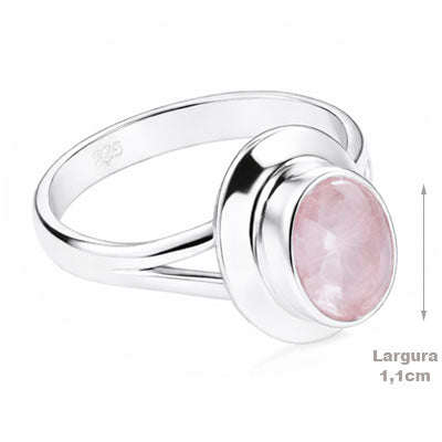 Anel de Prata com Quartzo Rosa - 65593