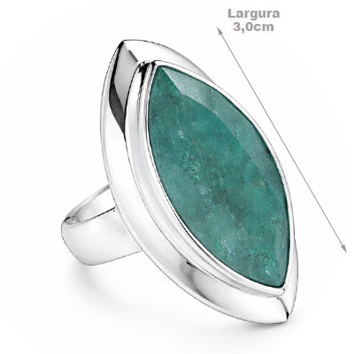 Anel de Prata com Esmeralda - 65594