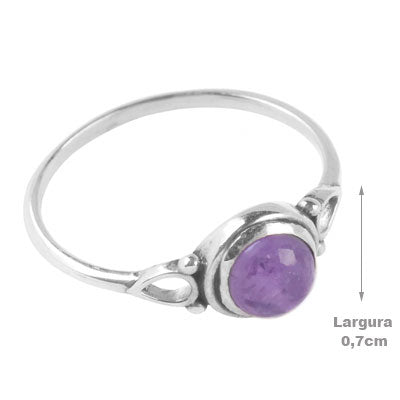 Anel de Prata com Ametista - 65599