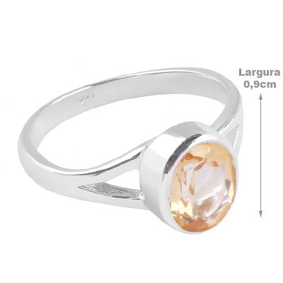 Anel de Prata com Citrino - 65601
