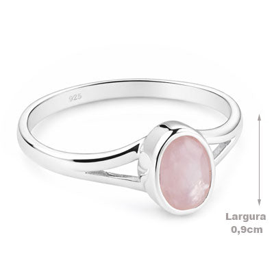 Anel de Prata com Quartzo Rosa - 65604 - soprata
