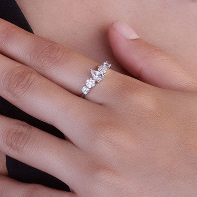 Anel de Prata com Água Marinha - 65609