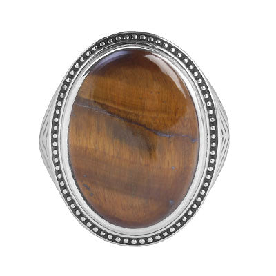 Anel de Prata com Olho de Tigre - 65613