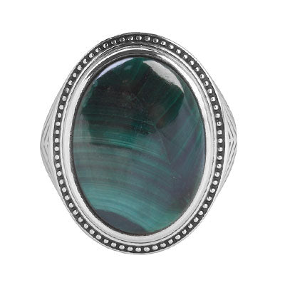 Anel de Prata com Malaquita - 65614