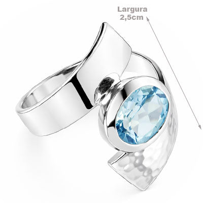 Anel de Prata com Topázio - 65616