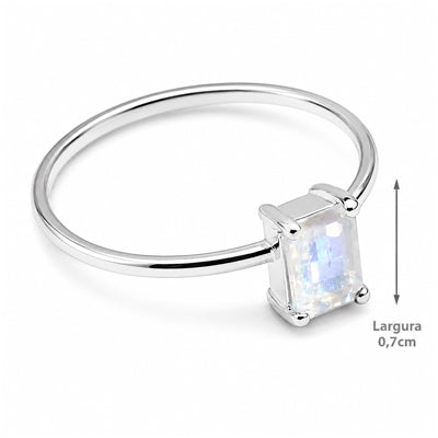 Anel de Prata com Pedra da Lua - 65620