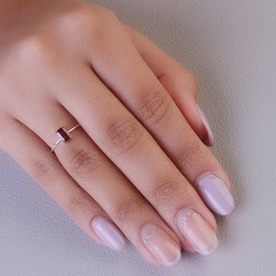 Anel de Prata com Granada - 65625