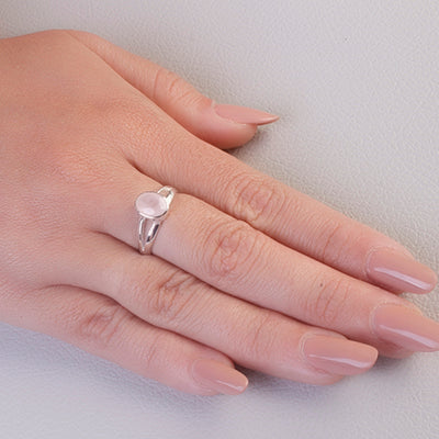 Anel de Prata com Quartzo Rosa - 65626