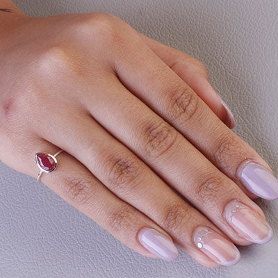 Anel de Prata com Rubi - 65635