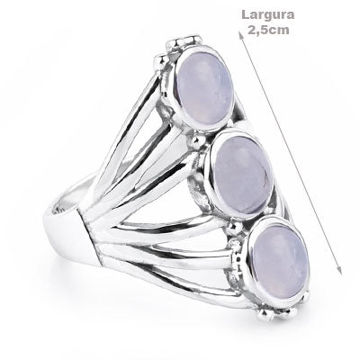 Anel de Prata com Pedra da Lua - 65637