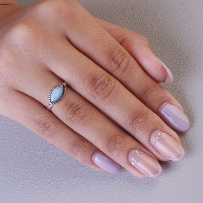 Anel de Prata com Larimar - 65639