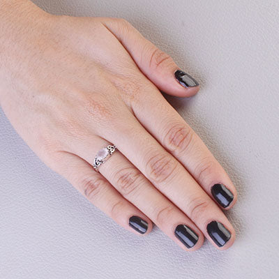 Anel de Prata com Quartzo Rosa - 65649