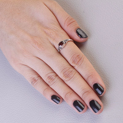 Anel de Prata com Granada - 65650