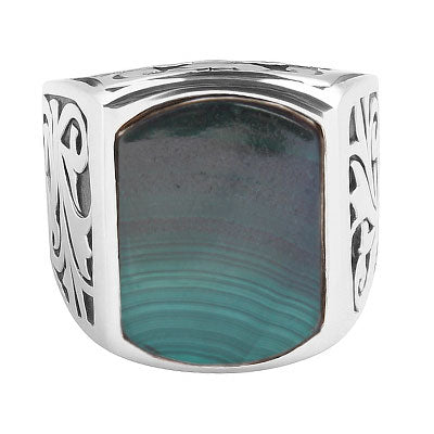 Anel de Prata com Malaquita - 65654