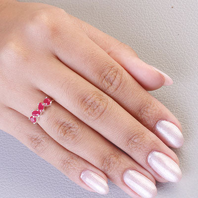 Anel de Prata com Rubi - 65656