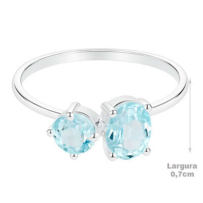 Anel de Prata com Topázio - 65662