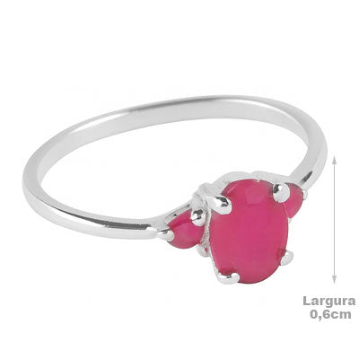 Anel de Prata com Rubi - 65668