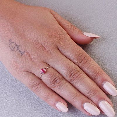 Anel de Prata com Rubi - 65668