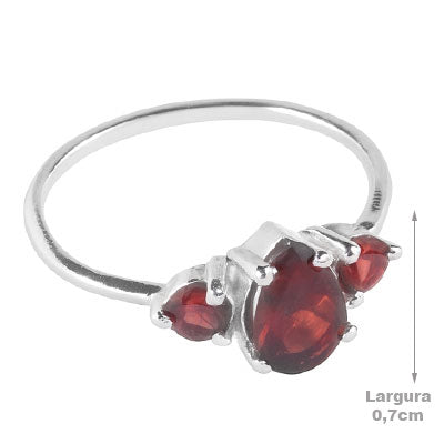 Anel de Prata com Granada - 65675
