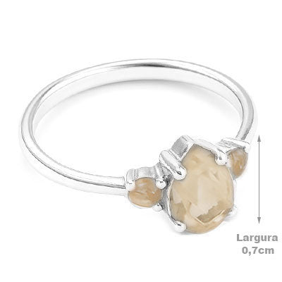 Anel de Prata com Citrino - 65676
