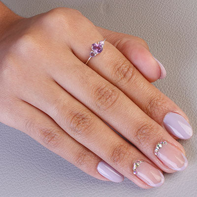 Anel de Prata com Ametista - 65677