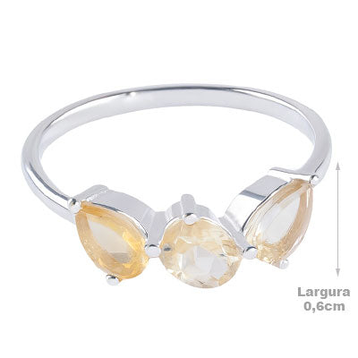 Anel de Prata com Citrino - 65679