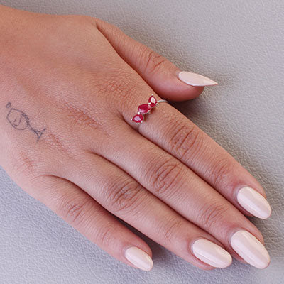 Anel de Prata com Rubi - 65682