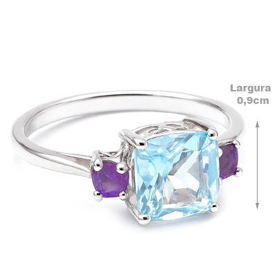 Anel de Prata com Pedras - 65688