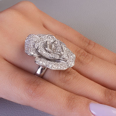 Anel de Prata Rosa - 65693