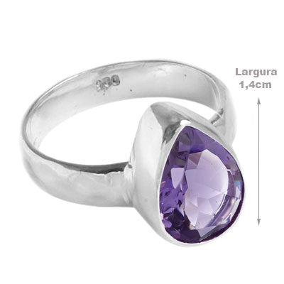 Anel de Prata com Ametista - 65705
